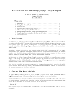 RTL-to-Gates Synthesis using Synopsys Design Compiler Contents