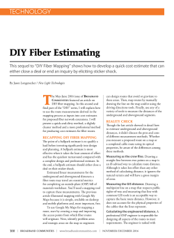 DIY Fiber Estimating - Broadband Communities Magazine
