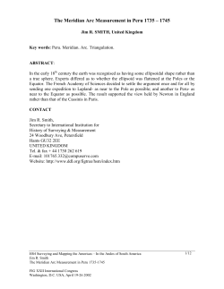 The Meridian Arc Measurement in Peru 1735 – 1745