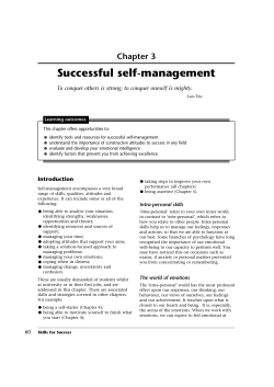 (Chapter 3)- Successful Self Management