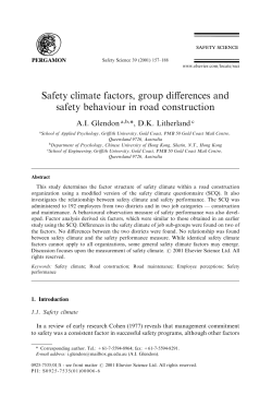 Safety climate factors, group differences and