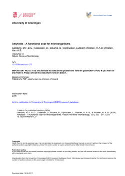 University of Groningen Amyloids - A functional coat for