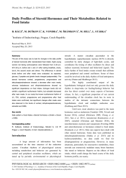 Daily Profiles of Steroid Hormones and Their Metabolites Related to