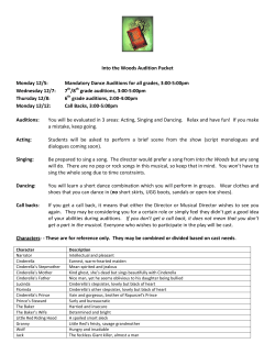 Student Audition Packet Into the Woods FINAL