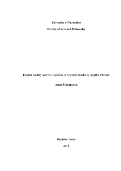 University of Pardubice Faculty of Arts and Philosophy English