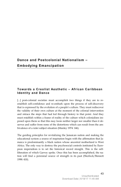 Dance and Postcolonial Nationalism &ndash; Embodying