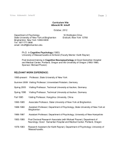 Curriculum Vita - Binghamton University