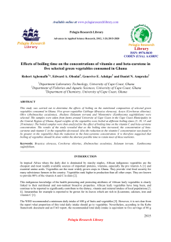 Effects of boiling time on the concentrations of vitamin c