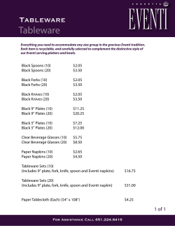 Tableware - Cossetta Eventi