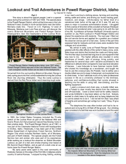 Lookout and Trail Adventures in Powell Ranger District, Idaho