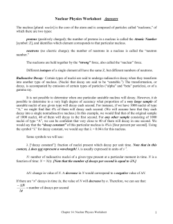 Chap. 14 -- Nuclear - PhysicsEducation.net