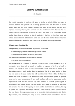 MENTAL NUMBER LINES