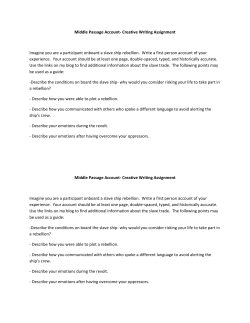 Middle Passage Account- Creative Writing Assignment