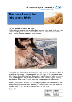 The use of water for labour and birth