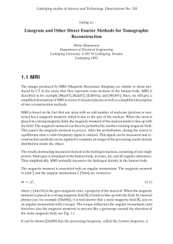 1.1 MRI - ISY@LiU