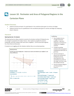 Lesson 10: Perimeter and Area of Polygonal Regions
