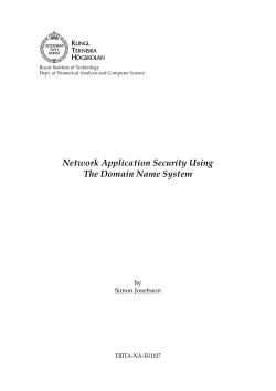 Network Application Security Using The Domain Name System