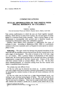 OCULAR ABNORMALITIES OF THE FOETUS WITH SPECIAL