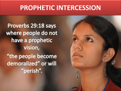 prophetic intercession - Newfoundland Catholic Renewal