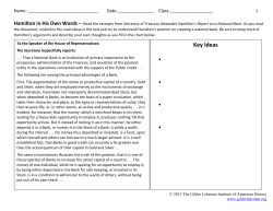 Hamilton in His Own Words: Report on a National Bank.