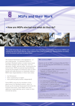 MSPs and their Work - Scottish Parliament