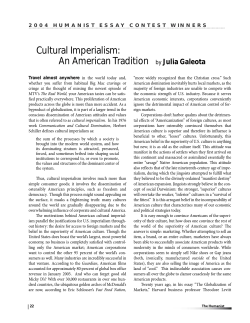 Cultural Imperialism: An American Tradition