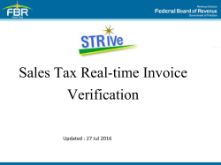 Sales Tax Real-time Invoice Verification - e-FBR