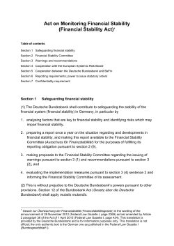 Act on Monitoring Financial Stability (Financial