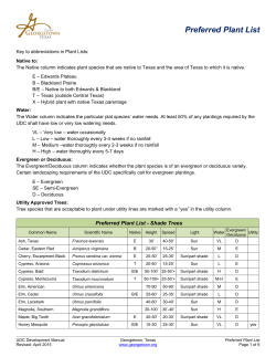 Preferred Plant List