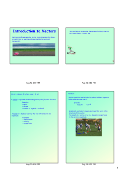 Introduction to Vectors