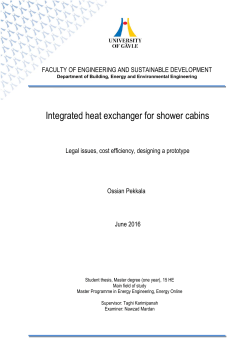 Integrated heat exchanger for shower cabins