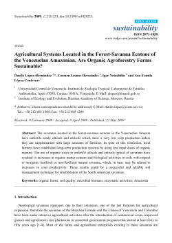 Agricultural Systems Located in the Forest
