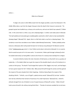 LEVEL C &ndash; Bilbo Son of Beowulf To begin, the scene in which Bilbo