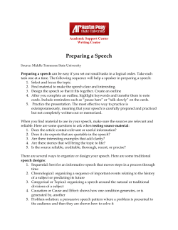 Preparing a Speech - Austin Peay State University