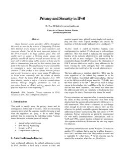Privacy and Security in IPv6