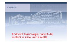 Endpoint tossicologici coperti dai metodi in silico: miti e realt&agrave;