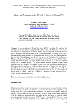 Identity and Friendship in Hsu-Ming Teo&acute;s Behind the Moon (2000