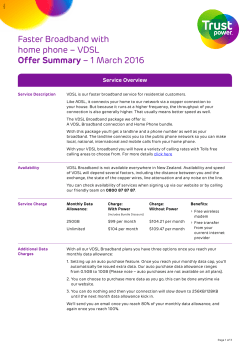 Faster Broadband with home phone &ndash; VDSL Offer
