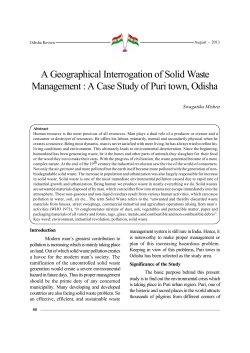 A Geographical Interrogation of Solid Waste