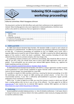 guidelines for Proceedings Indexing