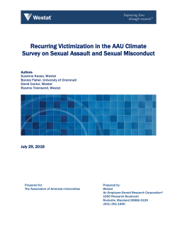 Recurring Victimization in the AAU Climate Survey on Sexual