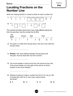 Locating Fractions on the Number Line