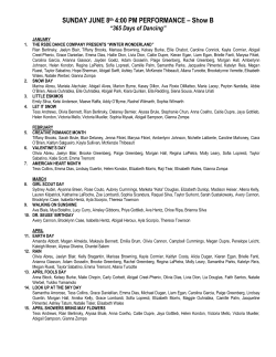 SATURDAY 5:00 PM PERFORMANCE