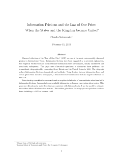Information Frictions and the Law of One Price: When the States and