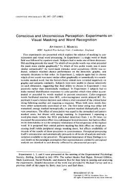 Conscious and Unconscious Perception