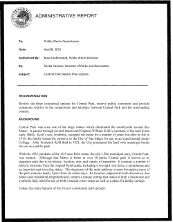 Central Park Master Plan Update - Parks and
