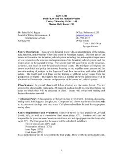 GOVT 301-001: Public Law and the Judicial Process
