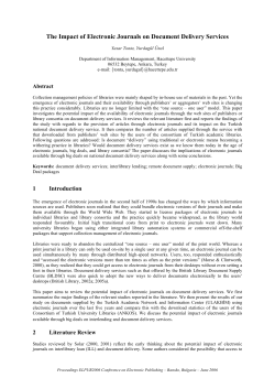 The Impact of Electronic Journals on Document Delivery