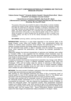 SWIMMING VELOCITY COMPARISSON BETWEEN ELITE