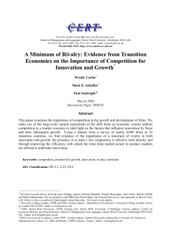 A Minimum of Rivalry: Evidence from Transition Economies on the